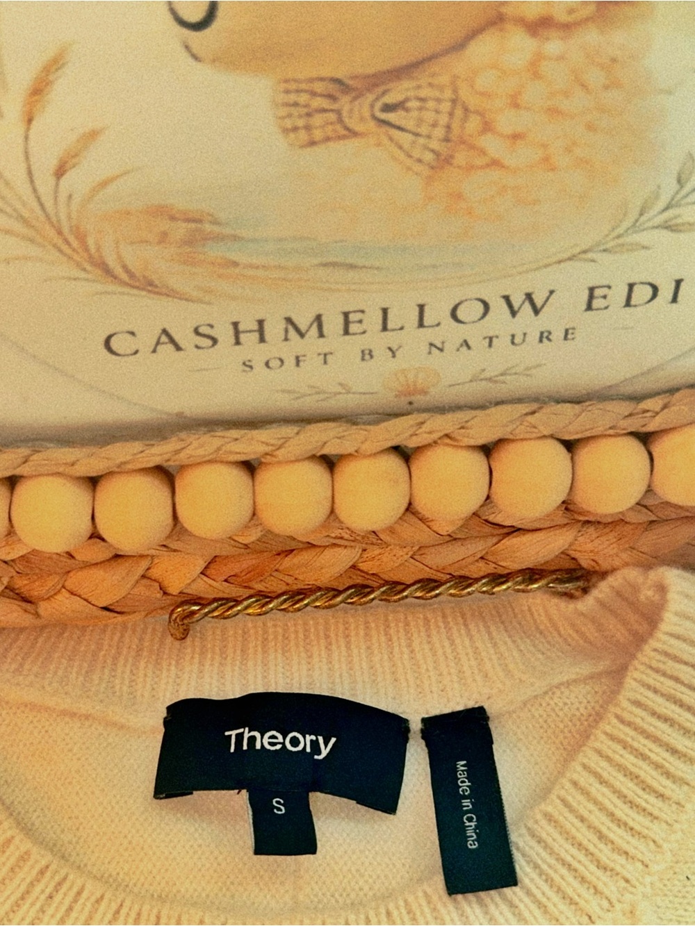 100% Cashmere • Theory • White Chocolate Biscotti • Quiet Luxury Vest - Picture 4 of 9